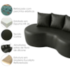 Sofa 2 Lugares Organico Ibiza 160 cm Corino Preto Vazzano