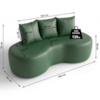 Sofa 2 Lugares Organico Ibiza 160 cm Corino Verde Selva Vazzano
