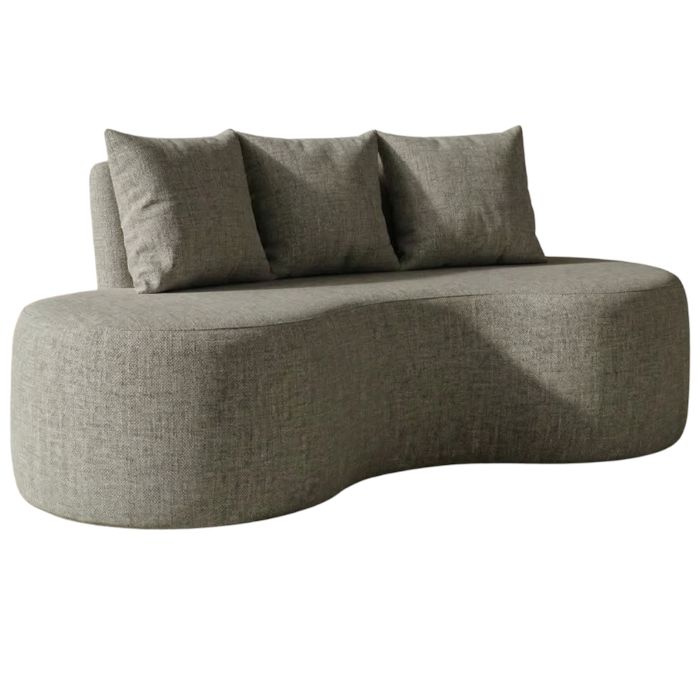 Sofa 2 Lugares Organico Ibiza 160 cm Linho Cinza Vazzano