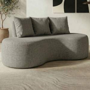 Sofa 2 Lugares Organico Ibiza 160 cm Linho Cinza Vazzano