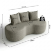 Sofa 2 Lugares Organico Ibiza 160 cm Linho Cinza Vazzano