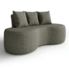 Sofa 2 Lugares Organico Ibiza 160 cm Linho Cinza Vazzano