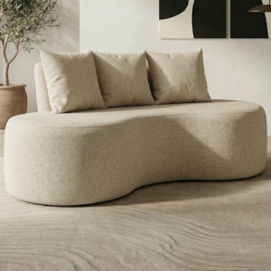Sofa 2 Lugares Organico Ibiza 160 cm Linho Cru Vazzano