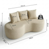 Sofa 2 Lugares Organico Ibiza 160 cm Linho Cru Vazzano