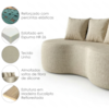 Sofa 2 Lugares Organico Ibiza 160 cm Linho Cru Vazzano