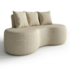 Sofa 2 Lugares Organico Ibiza 160 cm Linho Cru Vazzano