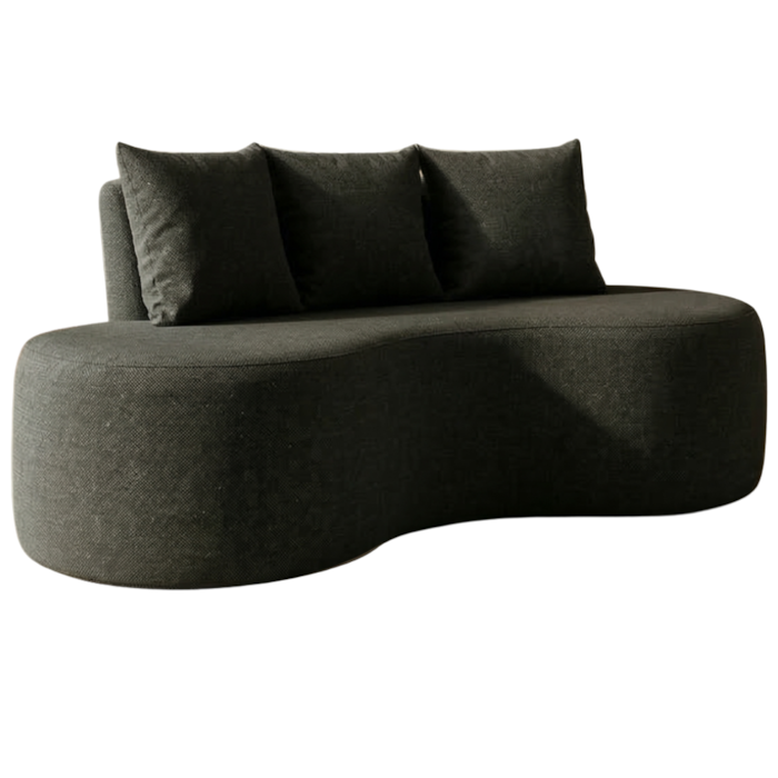 Sofa 2 Lugares Organico Ibiza 160 cm Linho Grafite Vazzano