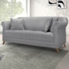 Sofa 2 Lugares Retro Polo 160cm Com Almofada Linho Cinza Ezz