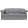 Sofa 2 Lugares Retro Polo 160cm Com Almofada Linho Cinza Ezz