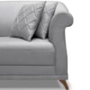 Sofa 2 Lugares Retro Polo 160cm Com Almofada Linho Cinza Ezz