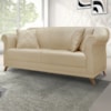 Sofa 2 Lugares Retro Polo 160cm Com Almofada Linho Dourado Ezz