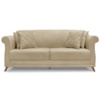 Sofa 2 Lugares Retro Polo 160cm Com Almofada Linho Dourado Ezz