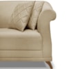 Sofa 2 Lugares Retro Polo 160cm Com Almofada Linho Dourado Ezz