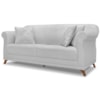 Sofa 2 Lugares Retro Polo 160cm Com Almofada Linho Grigio Ezz