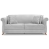 Sofa 2 Lugares Retro Polo 160cm Com Almofada Linho Grigio Ezz