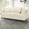 Sofa 2 Lugares Retro Polo 160cm Com Almofada Linho Natural Ezz