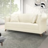 Sofa 2 Lugares Retro Polo 160cm Com Almofada Linho Perola Ezz