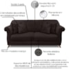 Sofa 2 Lugares Retro Polo 160cm Com Almofada Suede 1102 Ezz