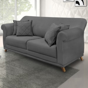 Sofa 2 Lugares Retro Polo 160cm Com Almofada Suede 1104 Ezz