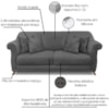 Sofa 2 Lugares Retro Polo 160cm Com Almofada Suede 1104 Ezz