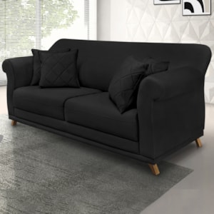 Sofa 2 Lugares Retro Polo 160cm Com Almofada Suede 1105 Ezz