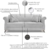 Sofa 2 Lugares Retro Polo 180cm Com Almofada Linho Grigio Ezz