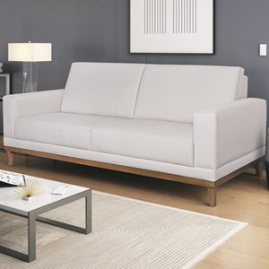 Sofa 3 Lugares 180 cm Crons Linho Bege Vazzano