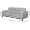 Sofa 3 Lugares 180 cm Crons Linho Cinza Vazzano