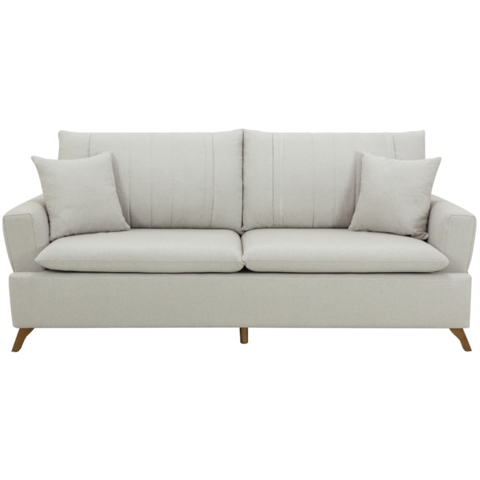 Sofa 3 Lugares 180 cm Eron Linho Bege Vazzano