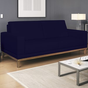 Sofa 3 Lugares 200 cm Crons Suede Azul Vazzano