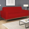 Sofa 3 Lugares 200 cm Crons Suede Vermelho Vazzano