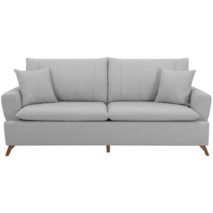 Sofa 3 Lugares 200 cm Eron Linho Cinza Vazzano Sofa 3 Lugares 200 cm Eron Linho Cinza Vazzano