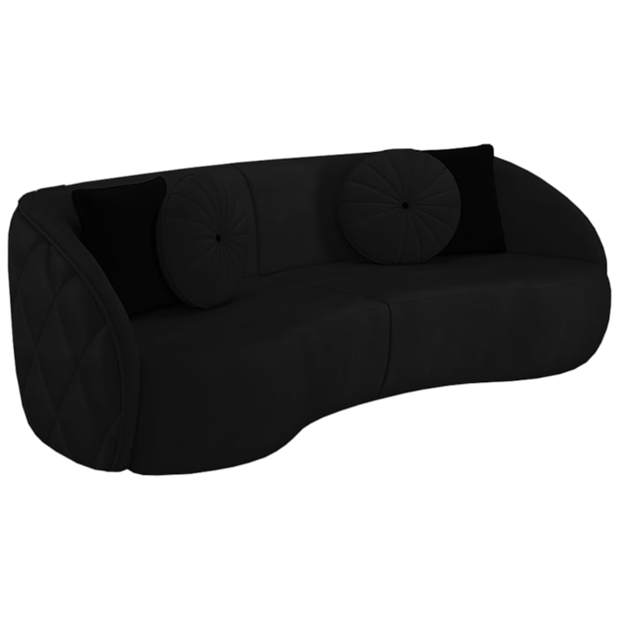 Sofa 3 Lugares 240 cm Passion Veludo SL 944 Moll