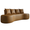 Sofa 3 Lugares Organico 210 cm Ibiza Corino Caramelo Vazzano