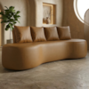 Sofa 3 Lugares Organico 210 cm Ibiza Corino Caramelo Vazzano