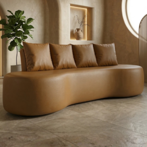 Sofa 3 Lugares Organico 210 cm Ibiza Corino Caramelo Vazzano