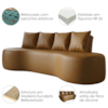 Sofa 3 Lugares Organico 210 cm Ibiza Corino Caramelo Vazzano