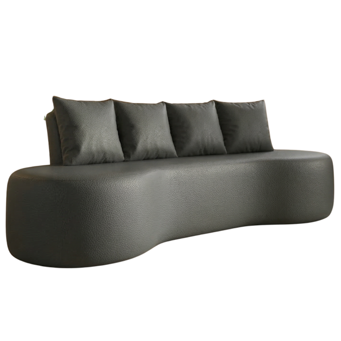 Sofa 3 Lugares Organico 210 cm Ibiza Corino Cinza Vazzano