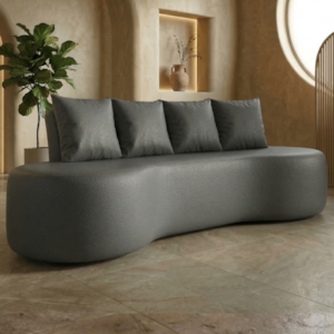 Sofa 3 Lugares Organico 210 cm Ibiza Corino Cinza Vazzano