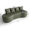 Sofa 3 Lugares Organico 210 cm Ibiza Corino Cinza Vazzano