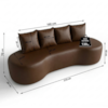 Sofa 3 Lugares Organico 210 cm Ibiza Corino Malbec Vazzano