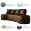 Sofa 3 Lugares Organico 210 cm Ibiza Corino Malbec Vazzano