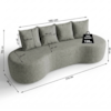 Sofa 3 Lugares Organico 210 cm Ibiza Linho Prata Vazzano