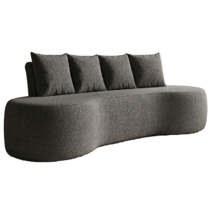 Sofa 3 Lugares Organico Ibiza 210 cm Boucle Carbon Vazzano