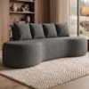 Sofa 3 Lugares Organico Ibiza 210 cm Boucle Carbon Vazzano