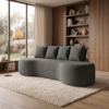 Sofa 3 Lugares Organico Ibiza 210 cm Boucle Carbon Vazzano