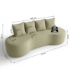 Sofa 3 Lugares Organico Ibiza 210 cm Boucle Green Vazzano