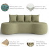 Sofa 3 Lugares Organico Ibiza 210 cm Boucle Green Vazzano