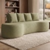 Sofa 3 Lugares Organico Ibiza 210 cm Boucle Green Vazzano