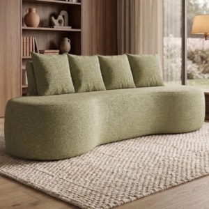 Sofa 3 Lugares Organico Ibiza 210 cm Boucle Green Vazzano